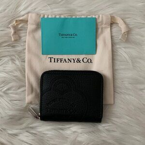TIFFANY & CO Please Return to Heart Lock Pebble Leather Small Zippy Wallet
